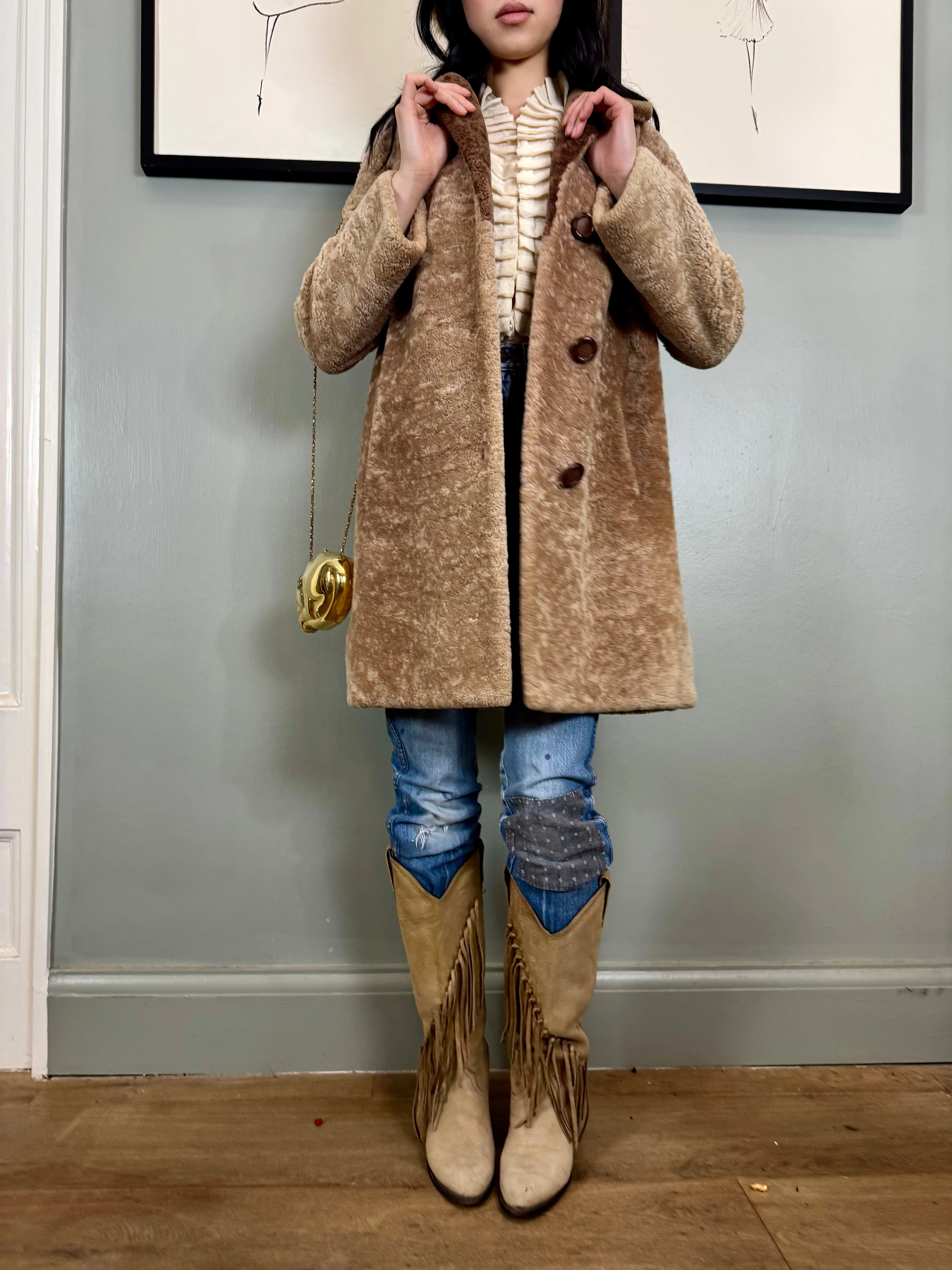 Joyce, 70s two tone teddy coat