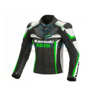 Kawasaki Ninja Motorcycle Leather Jacket With Complete Safety Protection