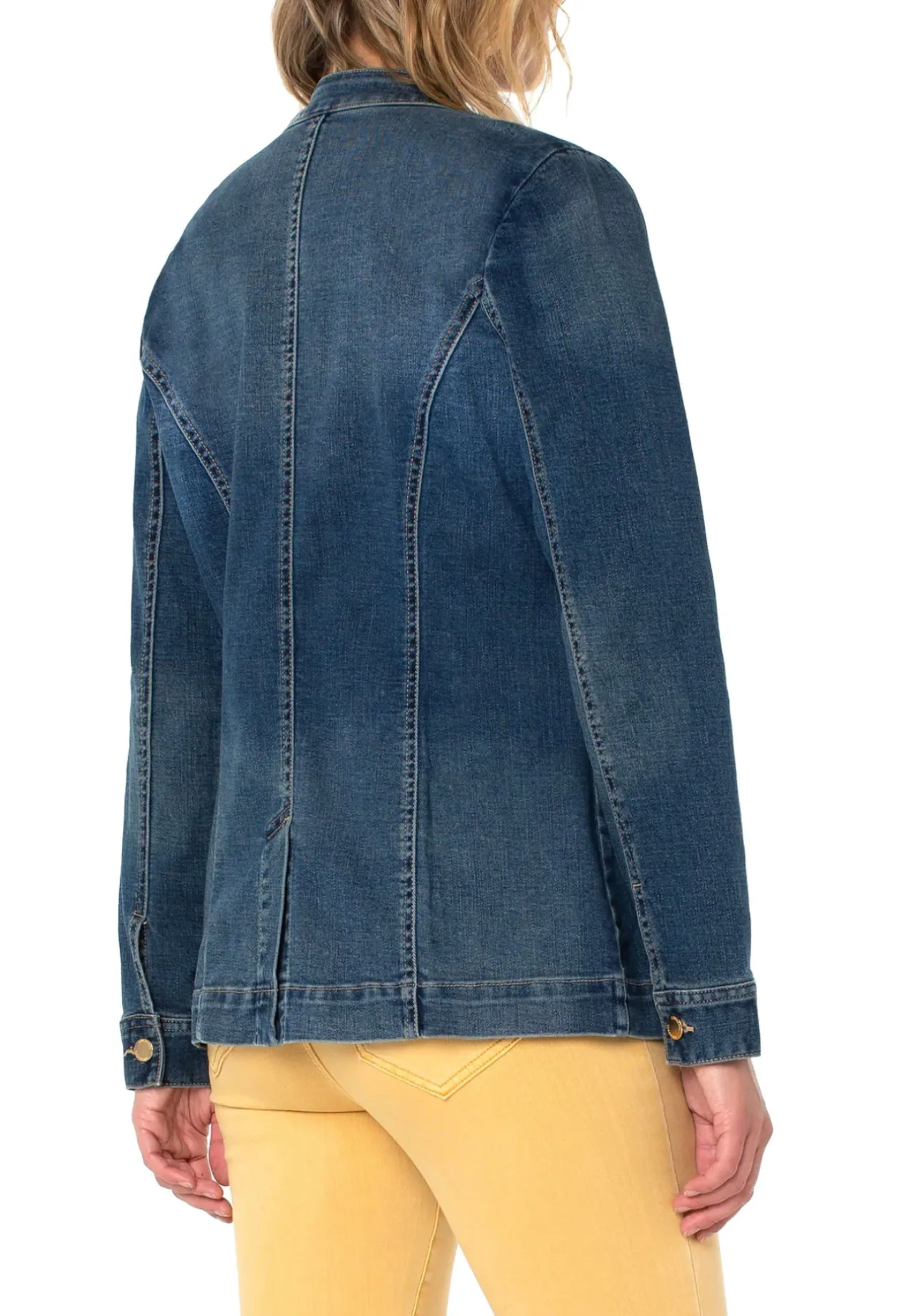 LIVERPOOL SEAMED DENIM JACKET WITH PATCH POCKETS LM1843SS8