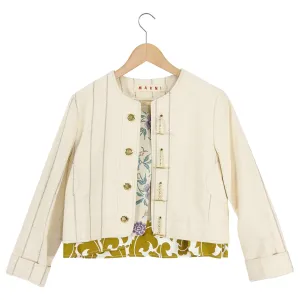 Marni Canvas Striped Toggle Short Jacket - 6