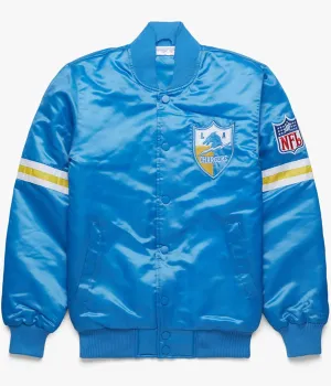 NFL LA Chargers Light Blue Satin Jacket